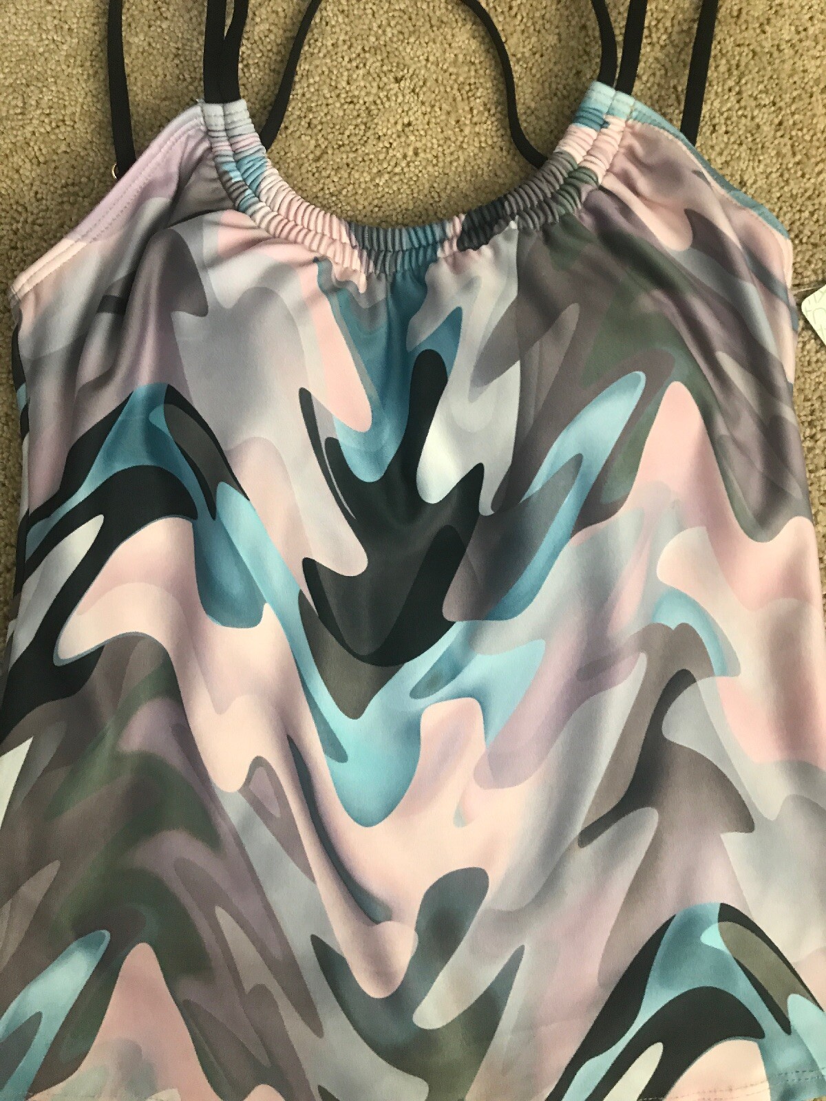 Next Brand “Boot Camp” Shirred Tankini Swimsuit Top Size Small New Retail $82