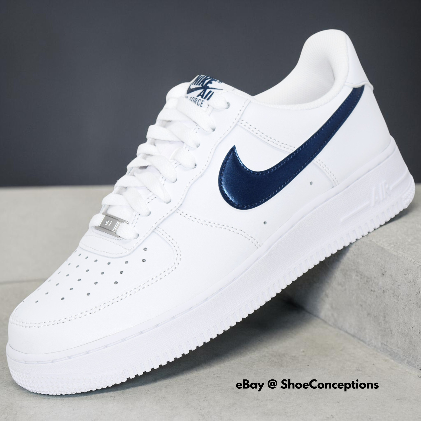 Nike Air Force 1 ’07 LV8 Shoes White Midnight Navy IQ0407-100 Men’s Sizes NEW