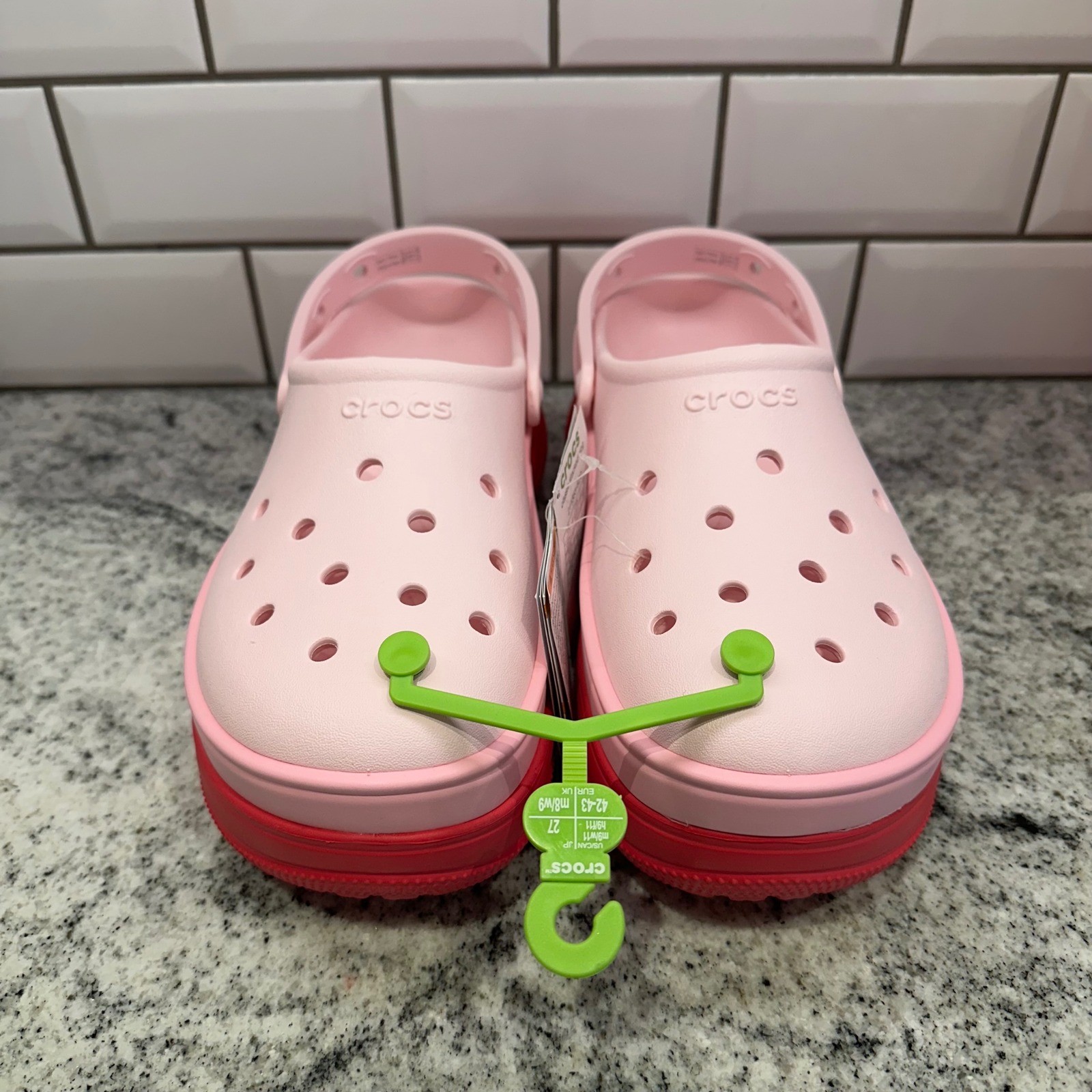 Crocs Platform Clogs Pink Two Tone Women US 9 M9 W11 EUR 42-43 New Comfort