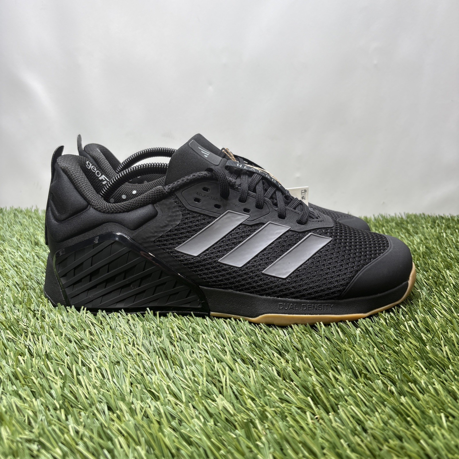 New Mens 8.5 Adidas Dropset 3 Trainer Cross Training Shoes Black Grey Gum IH8292