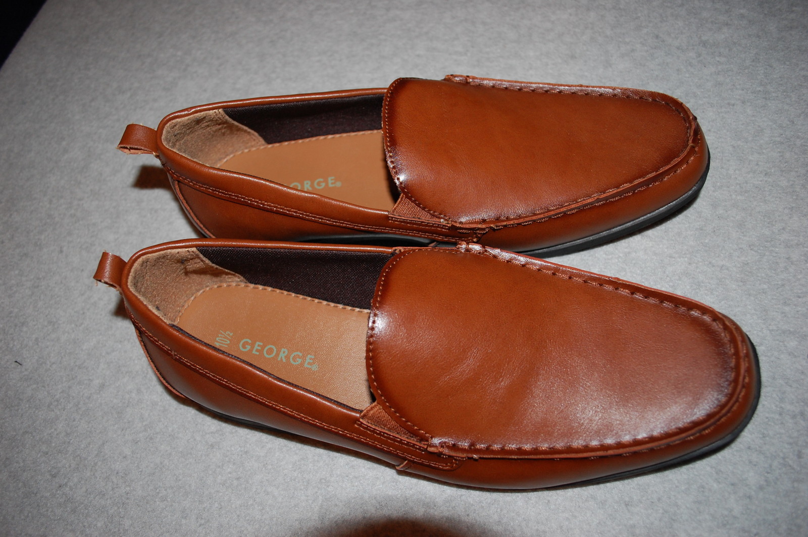Mens Dress Shoes RICH BROWN LOAFERS Syn Leather 7.5 8 8.5 9 9.5 10 10.5 11 12 13