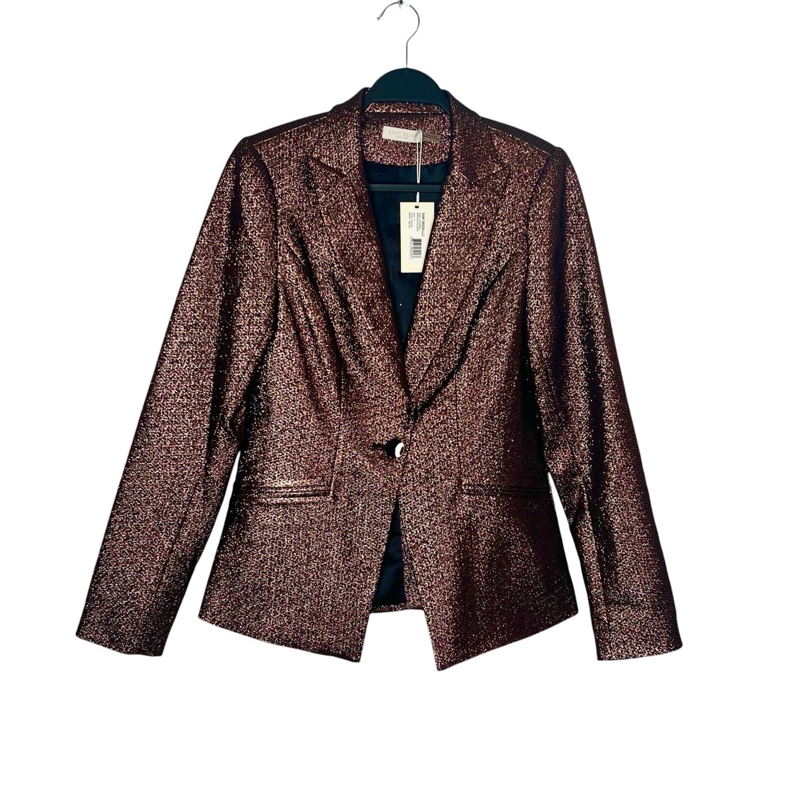Ramy Brook Warren Blazer Kody Pant metallic suit set size 4
