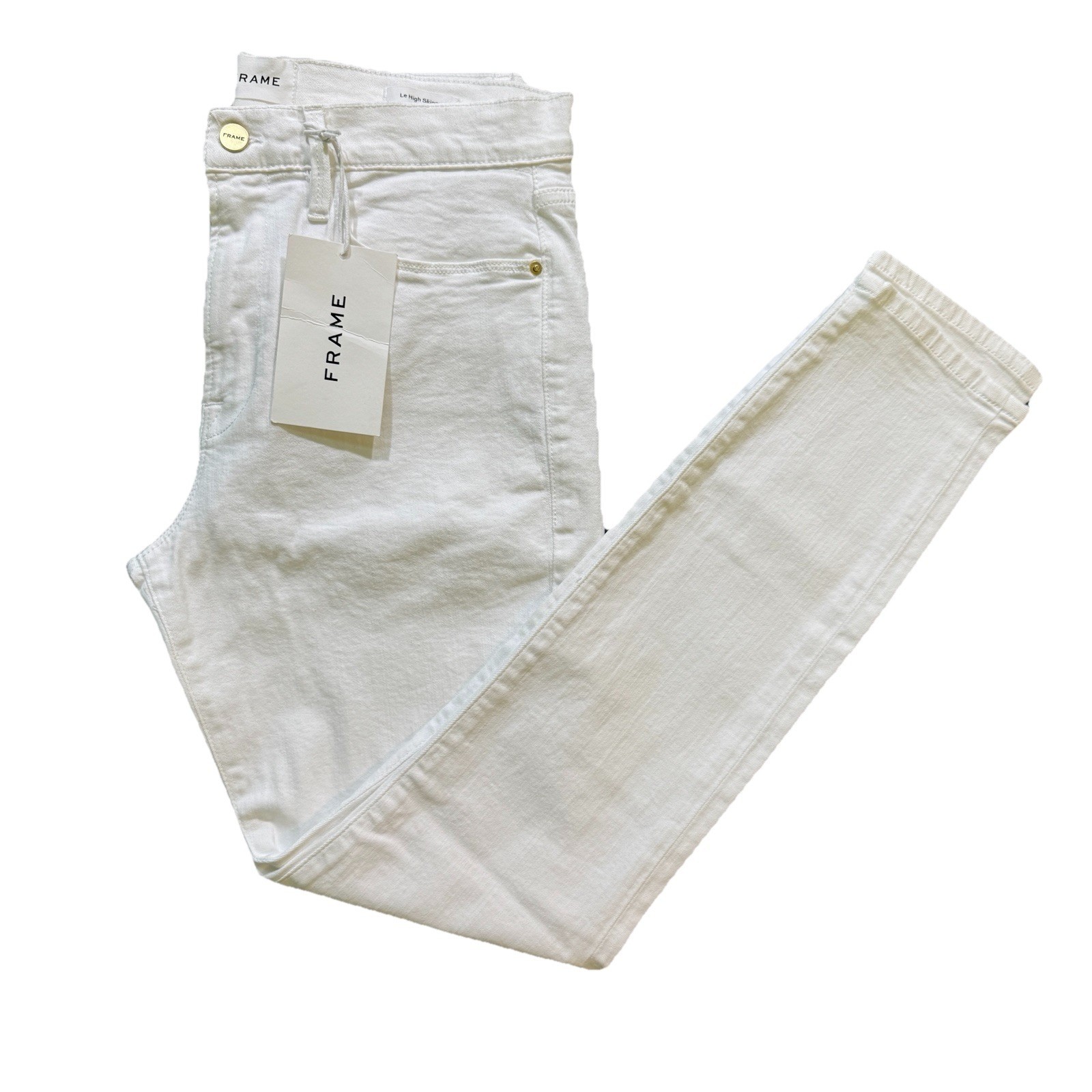 NWT FRAME Le High Skinny Blanc High Rise White Denim Ankle Jeans Women’s 31/12