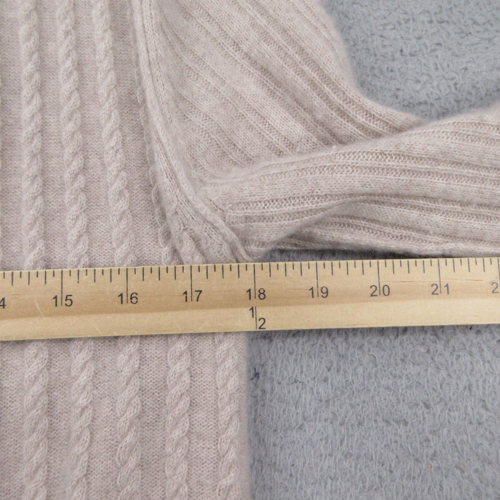 Kenar Long Cardigan Sweater Womens Large Beige 100% Cashmere Knit Open Front