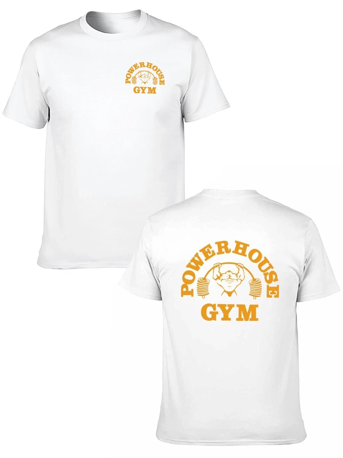 Powerhouse Gym Mens T-shirt Bodybuilding Muscle Fitness Crew Neck