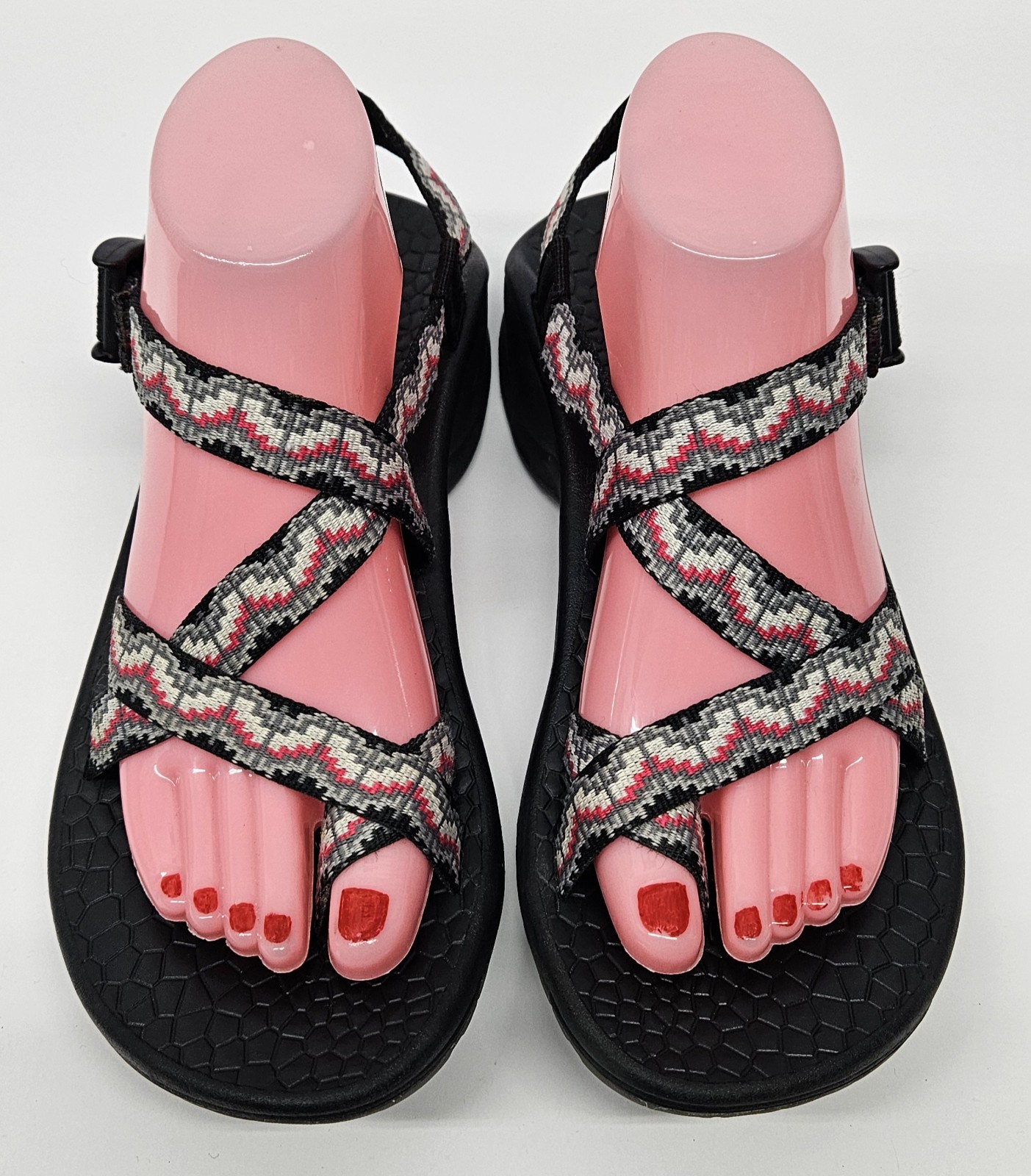 CHACO Updraft EcoTread-2 Womens Size 10 M Black Strappy Buckle Toe Loop Sandals