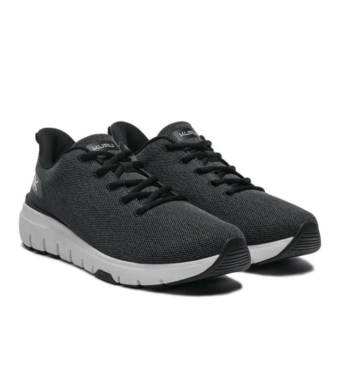 Kuru Footwear Flex Via Sneakers Womens Size 8.5M Jet Black Bright White Sporty