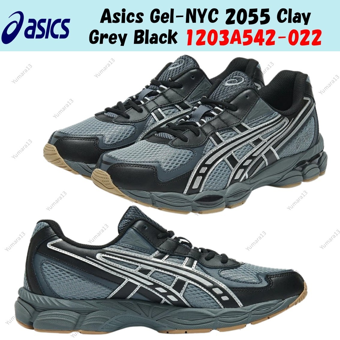 Asics Gel-NYC 2055 Clay Grey Black 1203A542-022 Men’s Size