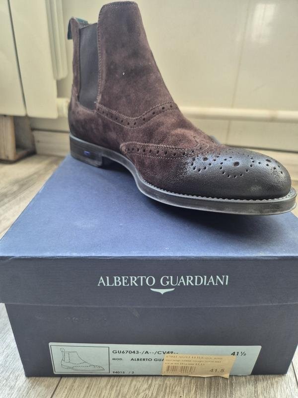 mens alberto guardiani boots brown suede 41.5