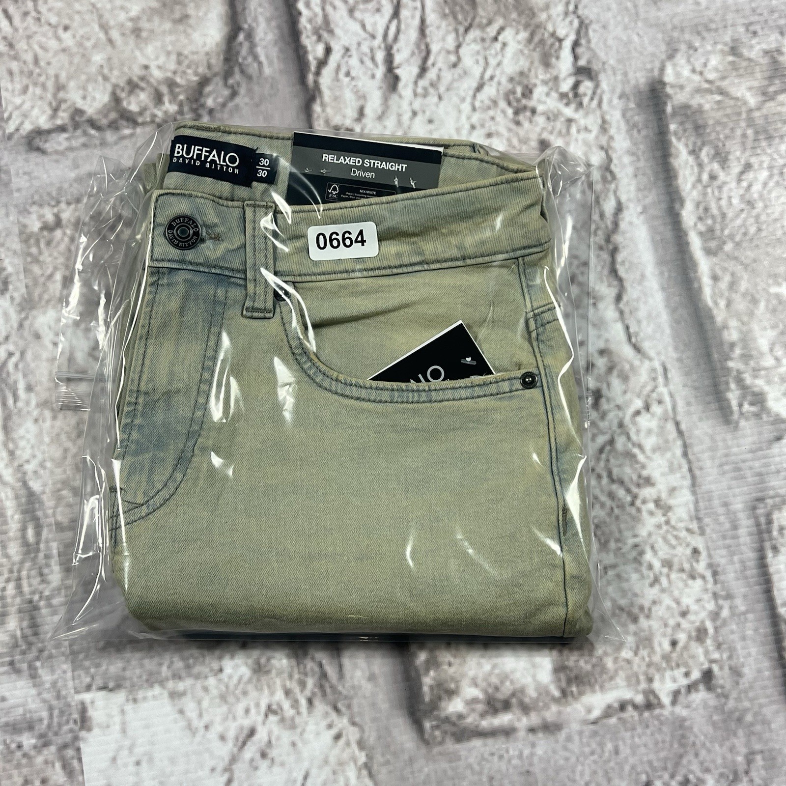 Buffalo David Bitton Driven Jeans Men’s 30×30 Relaxed Straight Dirty Blasted NWT