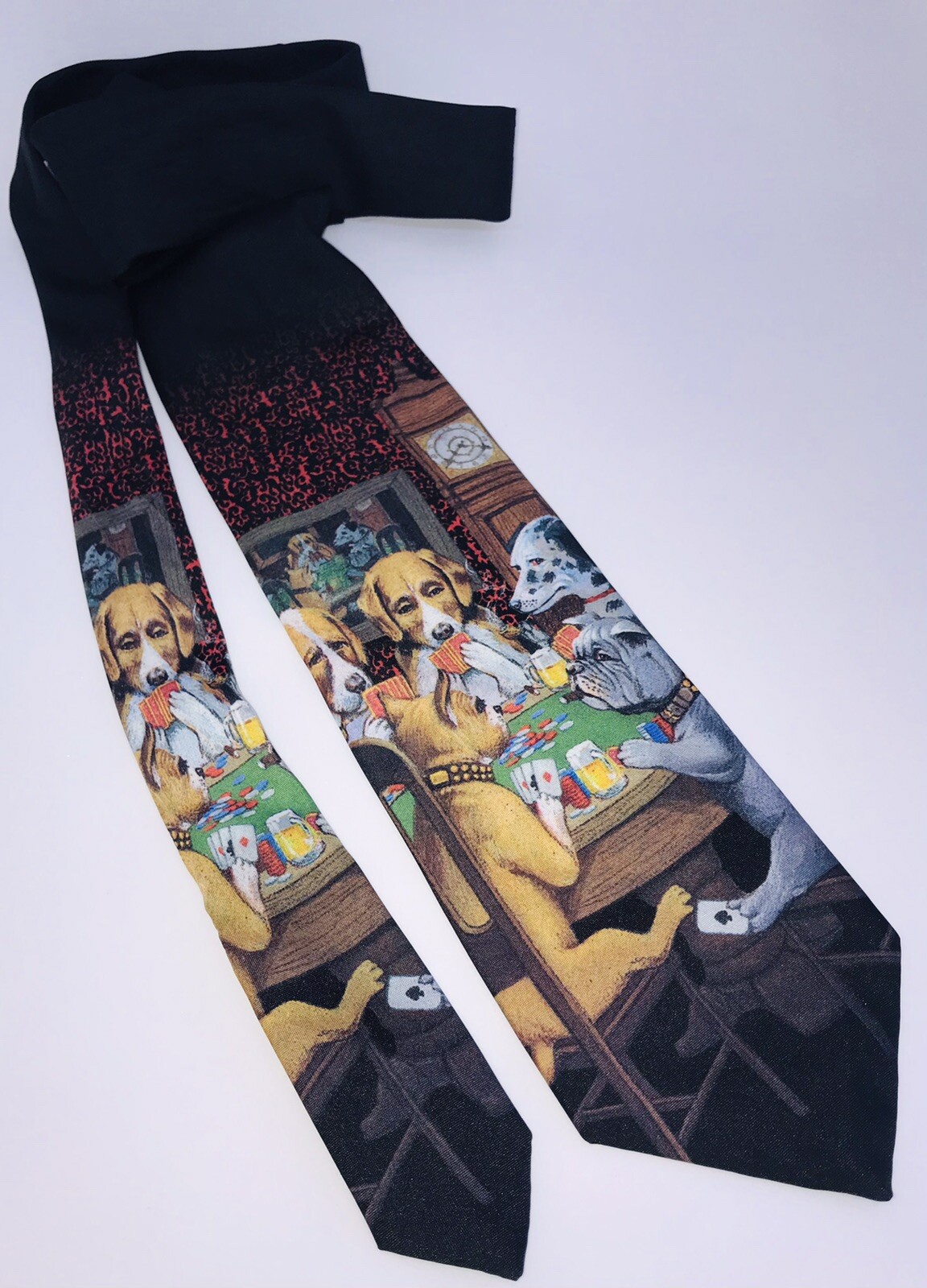 Dogs Playing Poker Cards by Ralph Marlin 59” (Classic 57” – 60”) Men’s Neck Tie