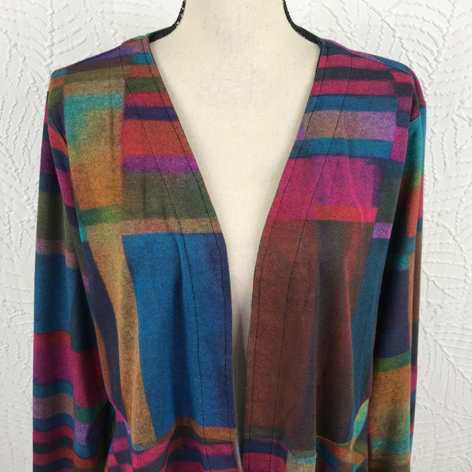 Parsley & Sage Peplum Swing Petalura Cardigan XL Colorful JewelTone Stretch