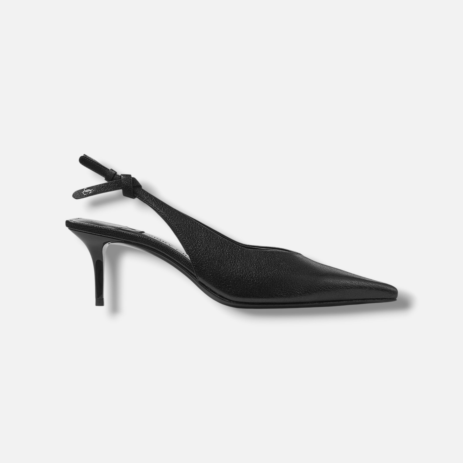 Jimmy Choo Women’s Black Leather Camie 60mm Slingback Pumps Size 38
