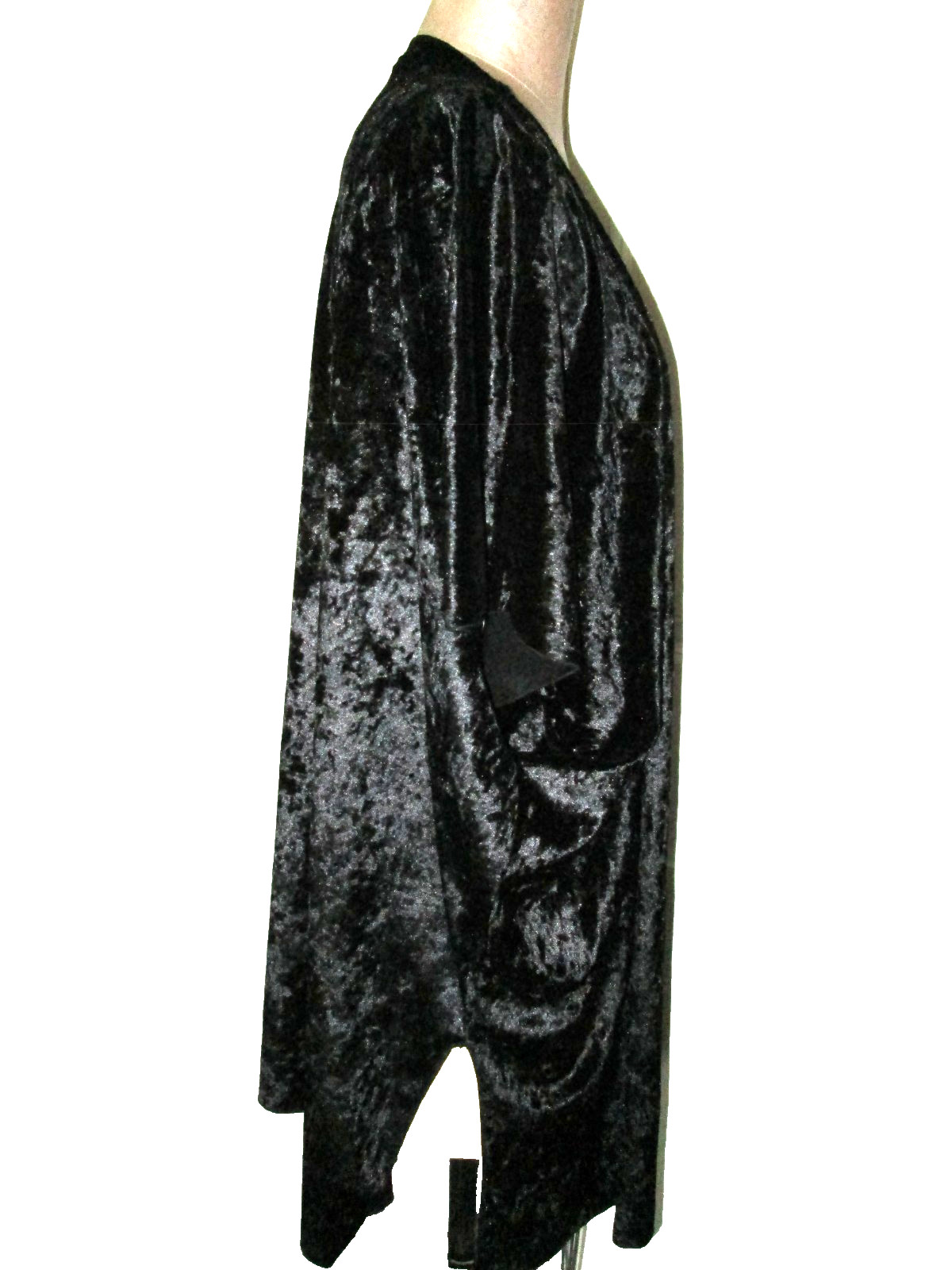 SHIELA ROSE BLACK VELVET ARM IN PONCHO OPEN FRONT NWT! SZ XL UNLINED ALL SEASONS