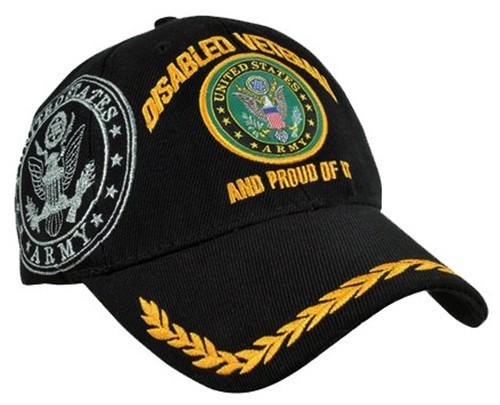 U.S. ARMY DISABLED VETERAN PROUDLY SERVED Military Ball Cap – Black