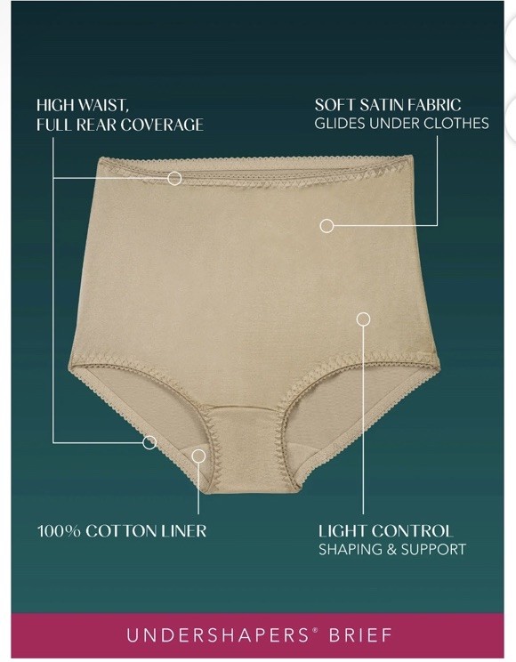 VANITY FAIR Women Size 4XL 3-Pair Undershapers Hi Cut Underwear Panties