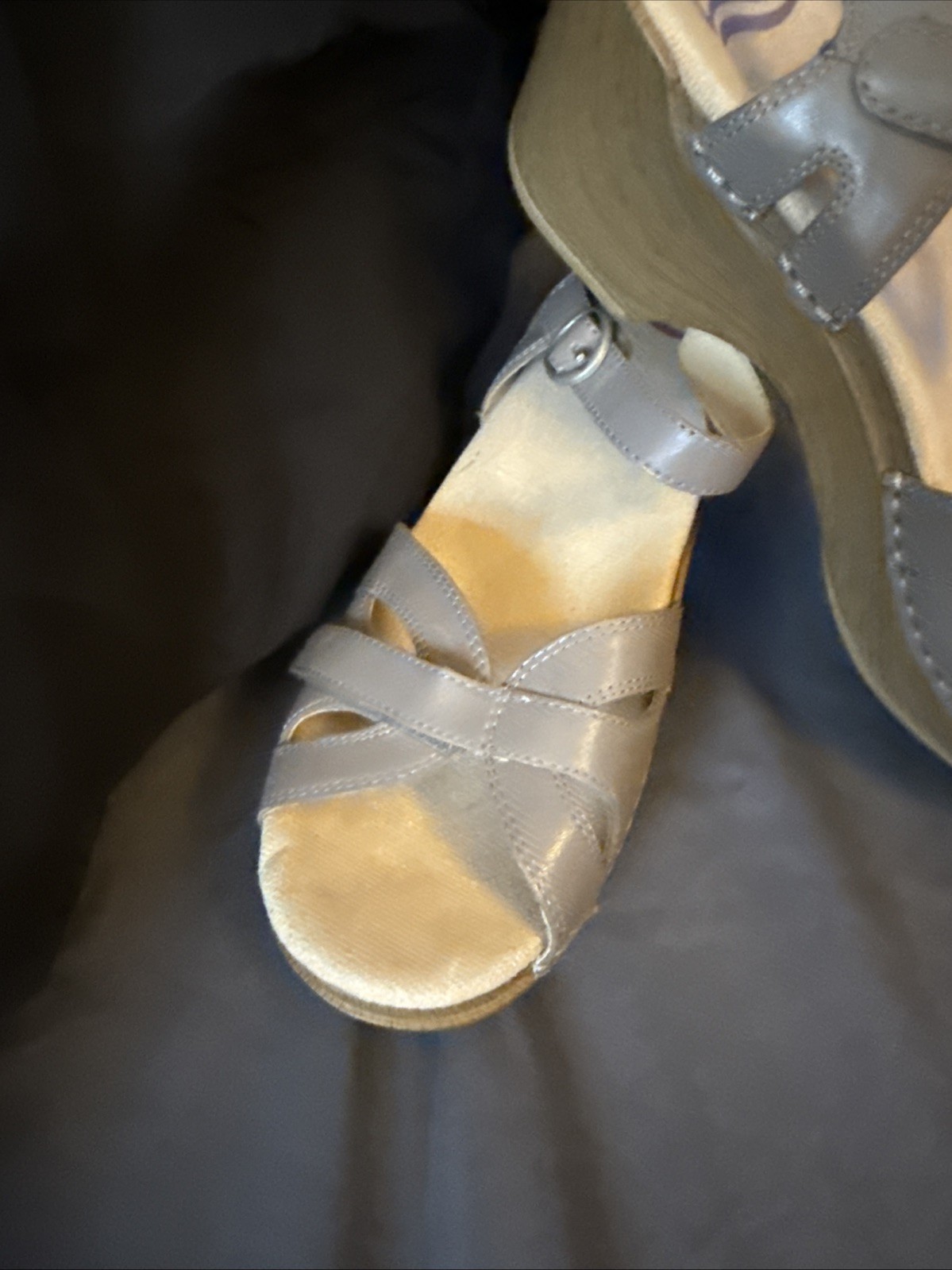 Dansko Season Burnished Calf Stone Sandal 38 NiB