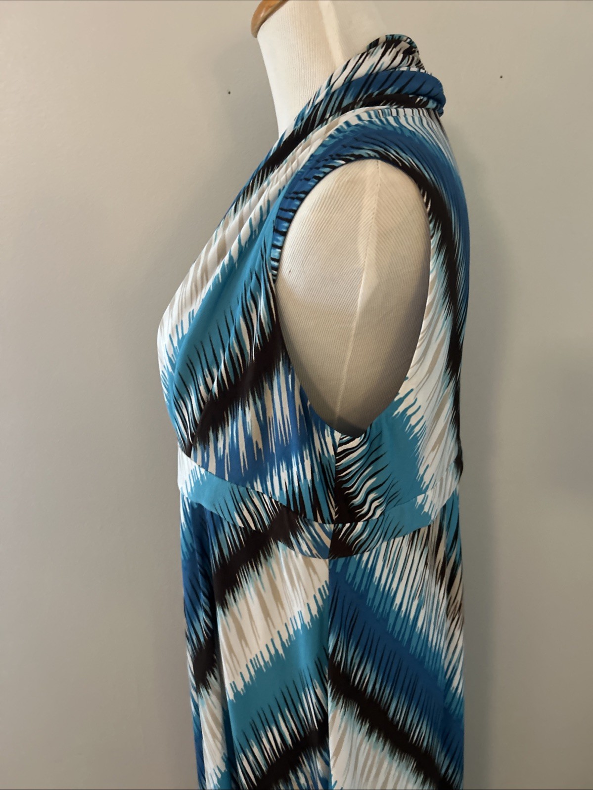 Chicos Maxi Dress Size 2 Or L/12 Poly Spandex Blend
