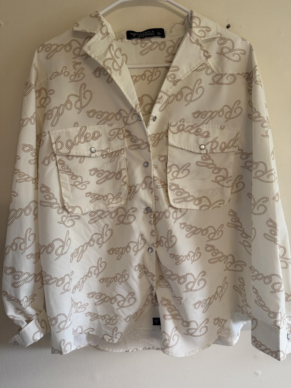 Lucky & Blessed Rodeo Pearl Snap Size Small