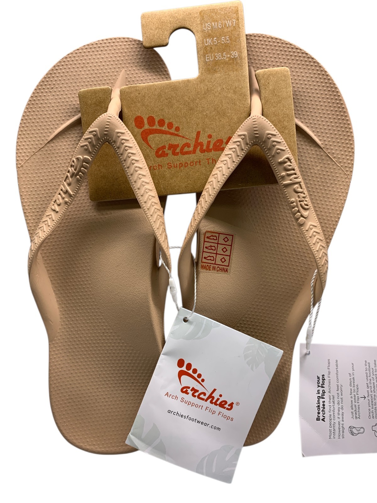 Archies Arch Support Thong Flip Flops NWT Unisex-Ass Colors- M7/W8- M6/W7- M8/W9