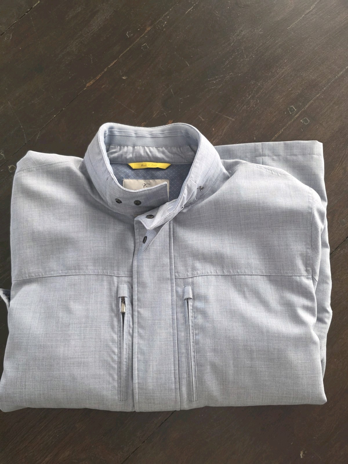 Canali Exclusive Mens Size 58 EU Light Blue Cashmere Lightweight Coat Jacket