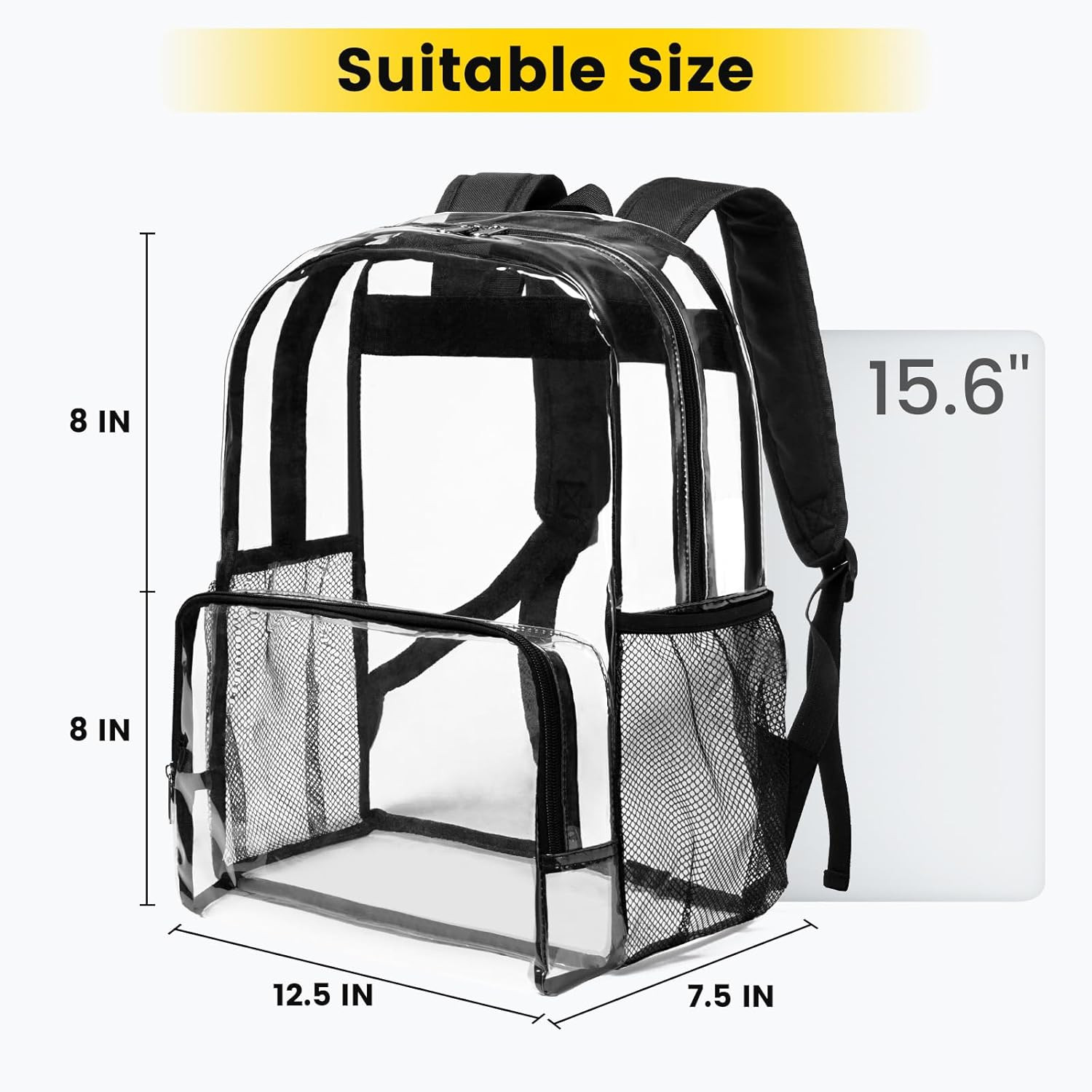 Clear Backpack Heavy Duty – Large Clear Backpacks for School See through Bookbag