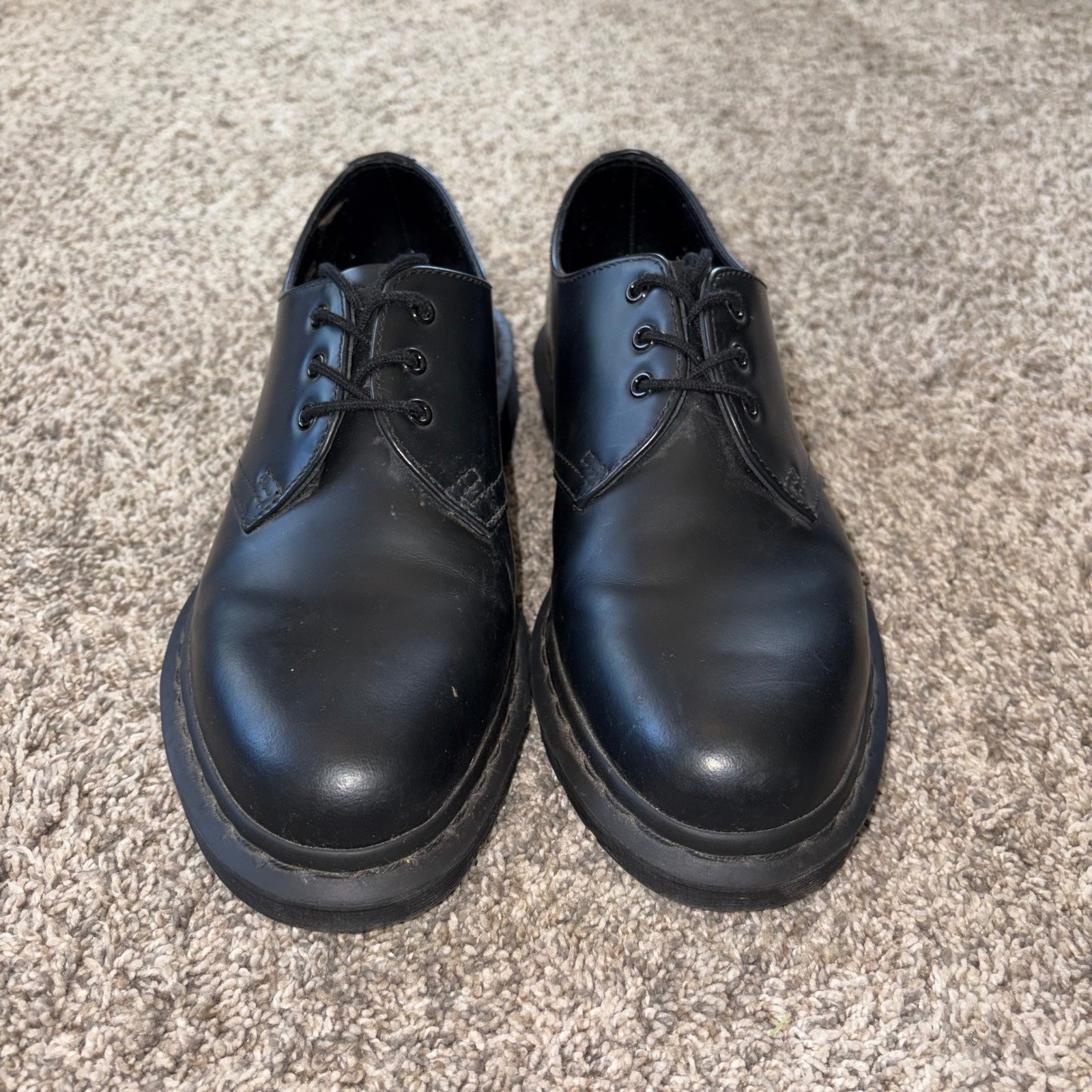 Dr. Martens 1461 Mono Oxford Unisex US 7L 6M Black Excellent Smooth Leather Shoe