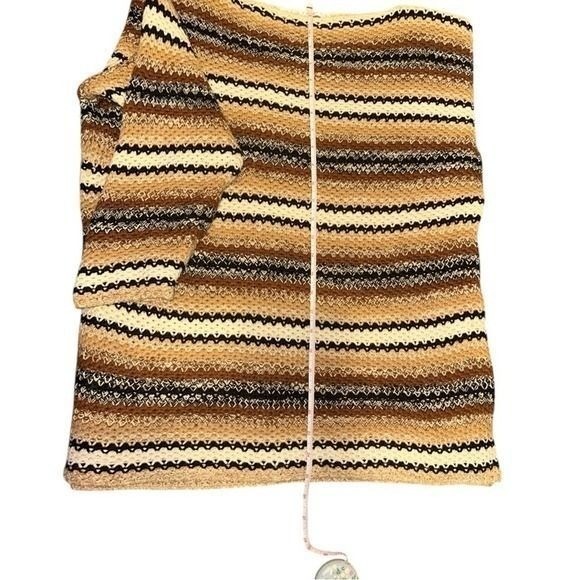 The Limited Sweater Fall Browns & Beige Stripes 21″ length P2P 22″ Sz M