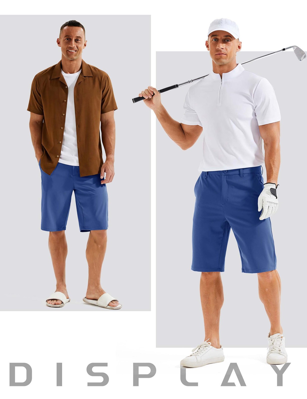Mens Long Golf Shorts 11″ Quick Dry Stretch Casual Work Hiking Shorts 6 Pockets