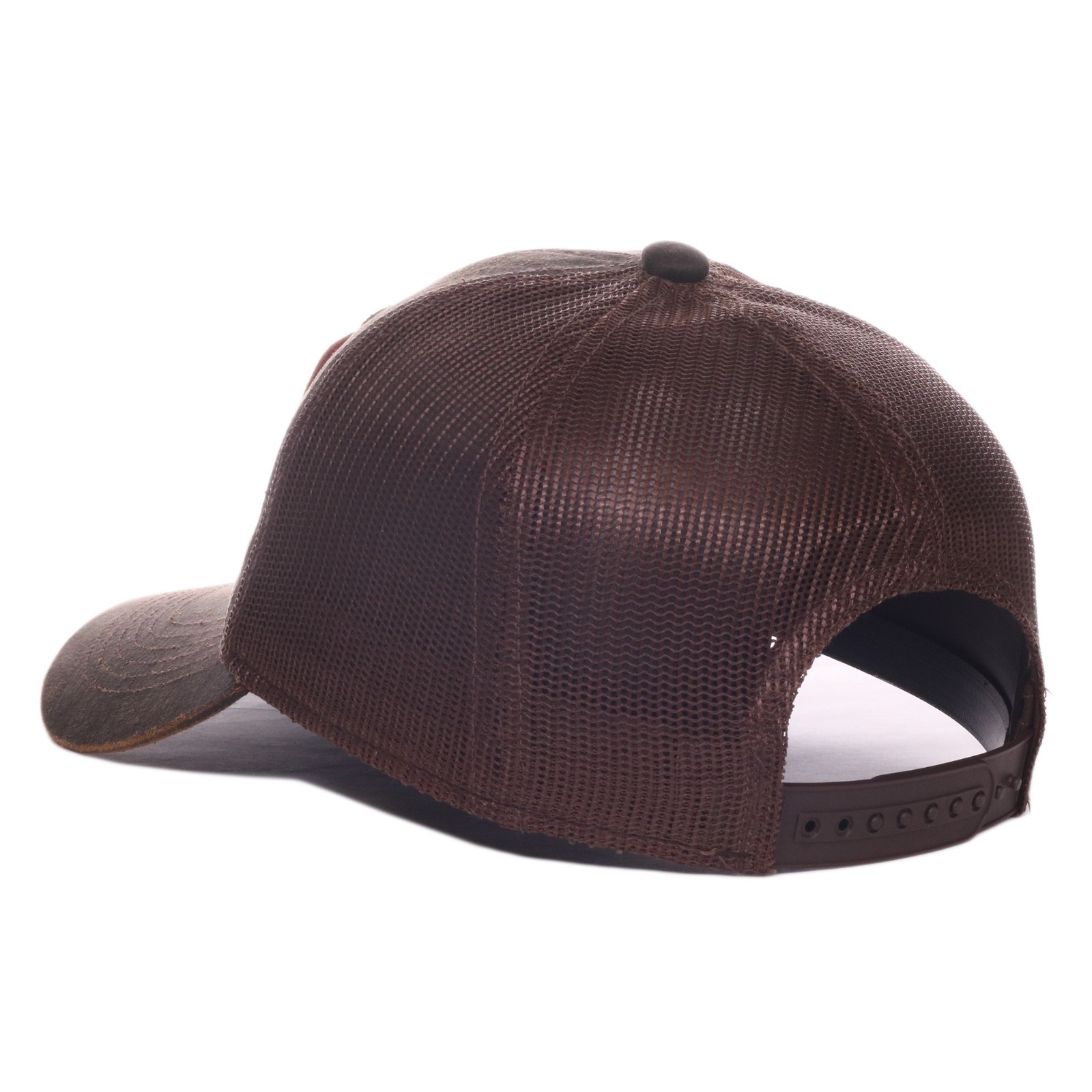 Texas Armadillo Trucker Hat, Brown Cotton Blend Mesh Back Snapback Cap