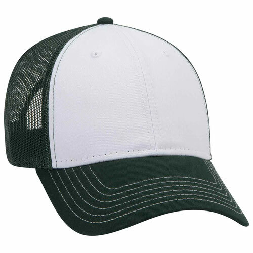 Dark Green/White/Dark Green Trucker Hat 6Panel Low Profile Mesh Back 1dz 831239