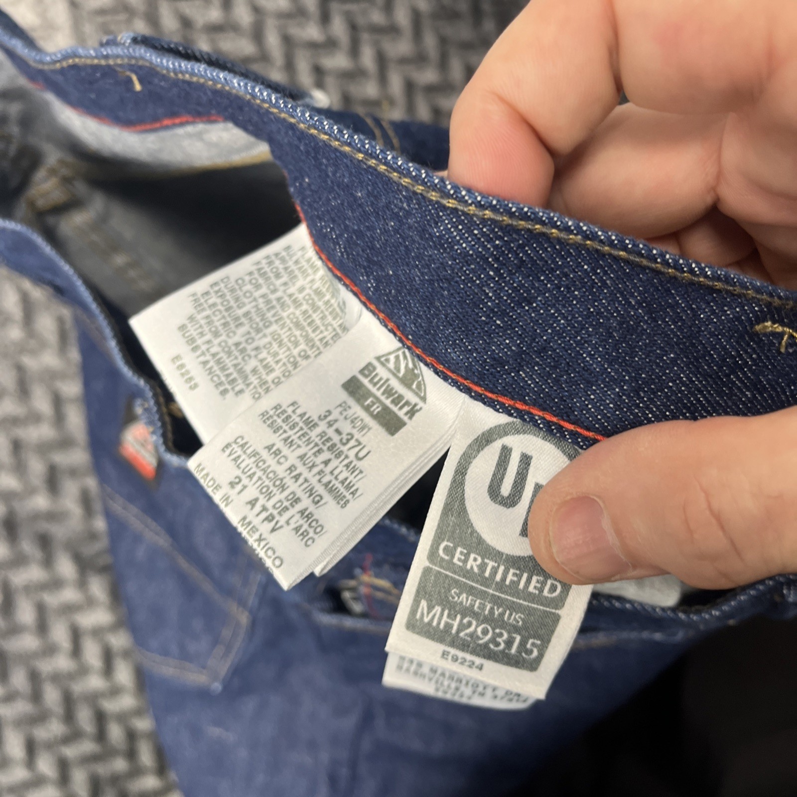 NWT Bulwark FR Flame Resistant Jeans Mens Size 34×34 Blue Straight (Tag 34x37U)