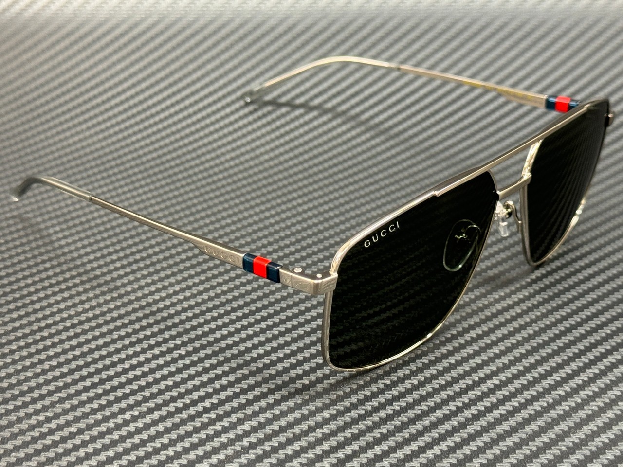 GUCCI GG1676S 001 Silver Grey Men’s 60 mm Extra Large Sunglasses