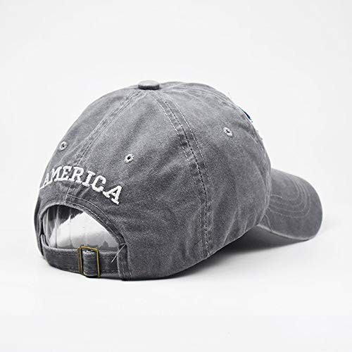 Men’s American-Flag Embroidered Washed Cotton Baseball-Cap Distressed Dad-Hat…