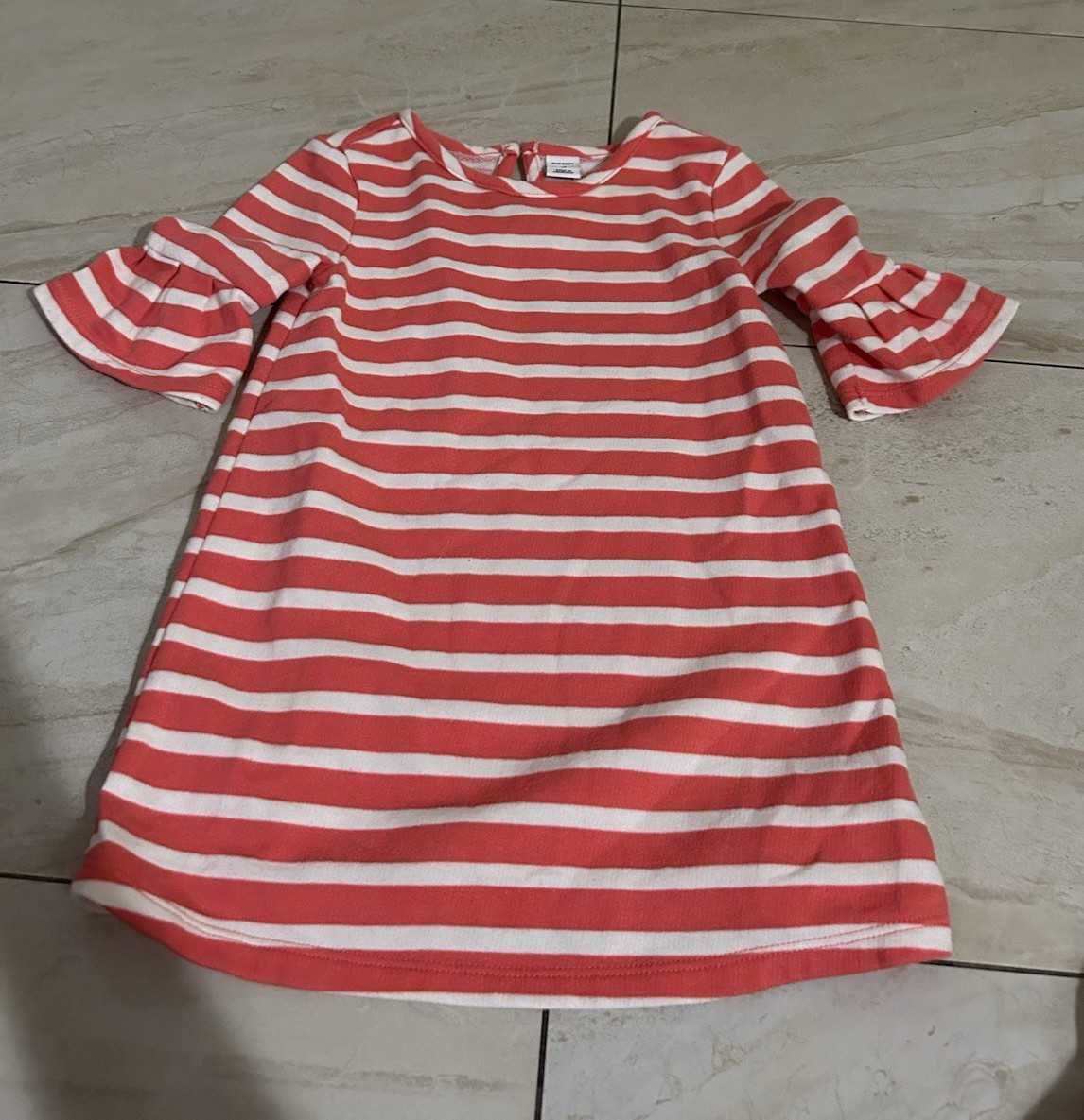 & Other Stories 2T 100% Cashmere Red/White Striped Shift Bell Sleeve Dress