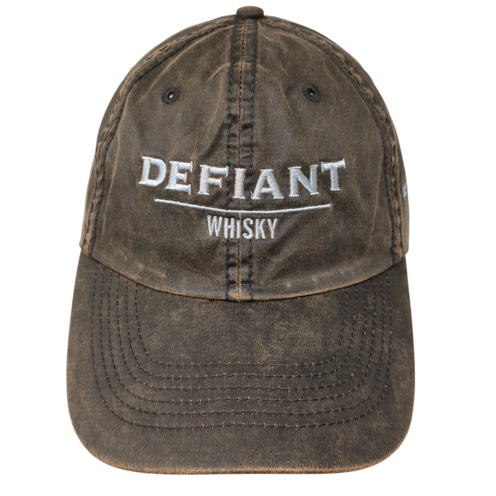 Defiant Whisky Strapback Hat Brown One Size Adjustable Embroidered Imperial