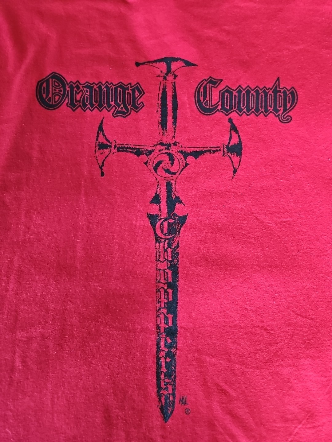 Vintage Y2K Red Shirt Mens XL Orange County Choppers Sword Motorcycle Biker Logo