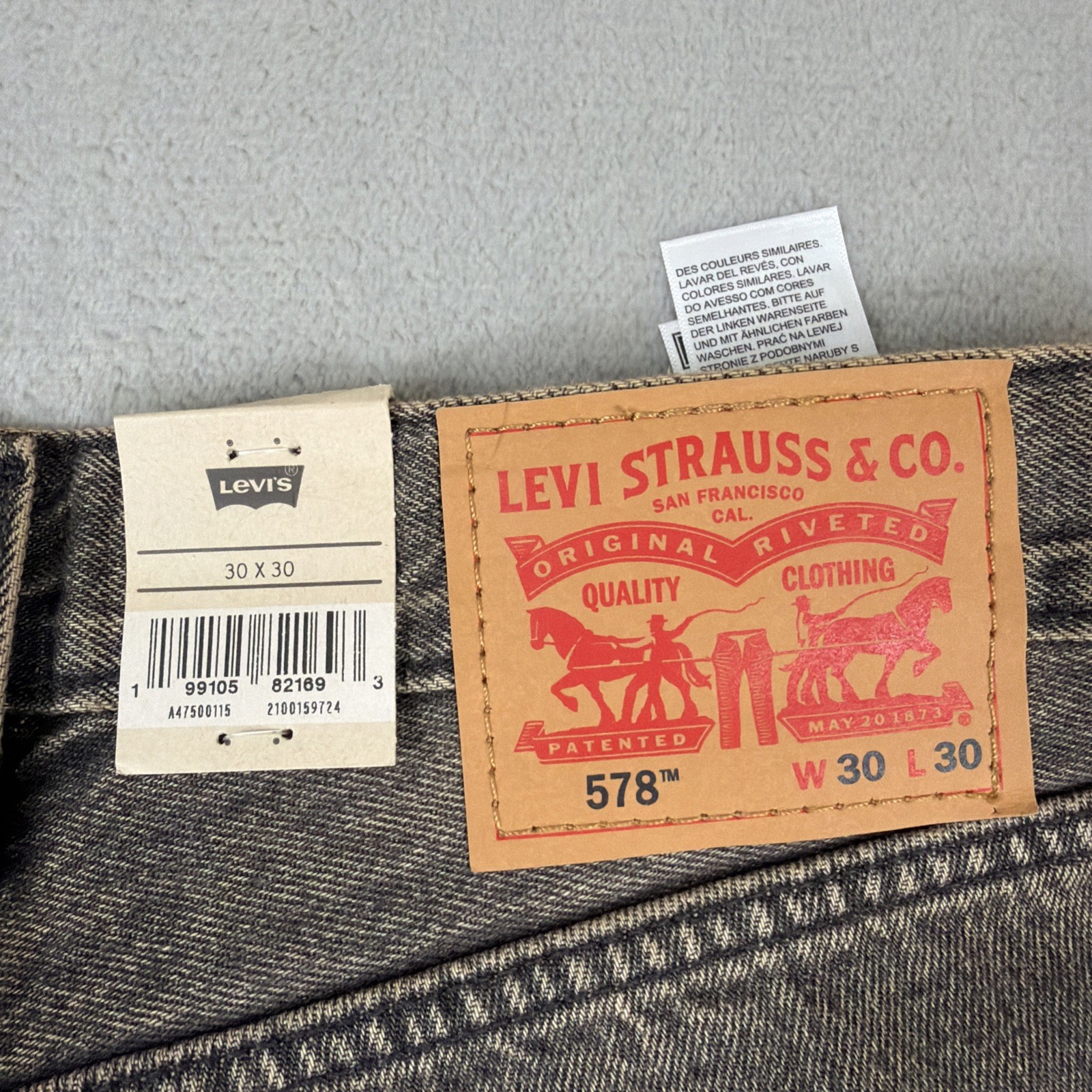 Levi’s 578 Baggy Denim Jeans Men’s Size 30×30 Gray Cotton Y2K