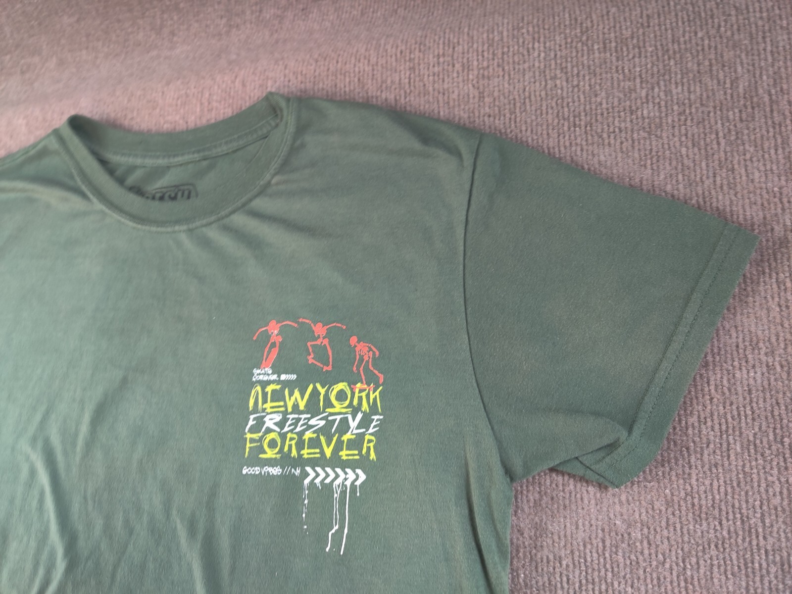 Fresh Laundry Men T Shirt M New York Skeleton Freestyle Skate Forever Good Vibes