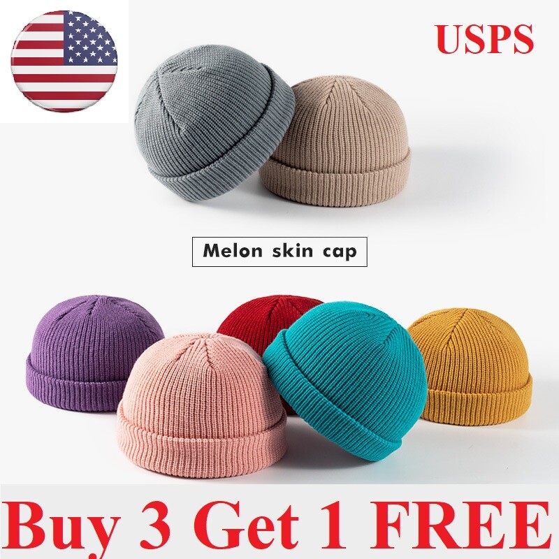 Thick Beanie warm Plain Knit Hat Baggy Cap Cuff Slouchy Skull Hats Ski Men Women