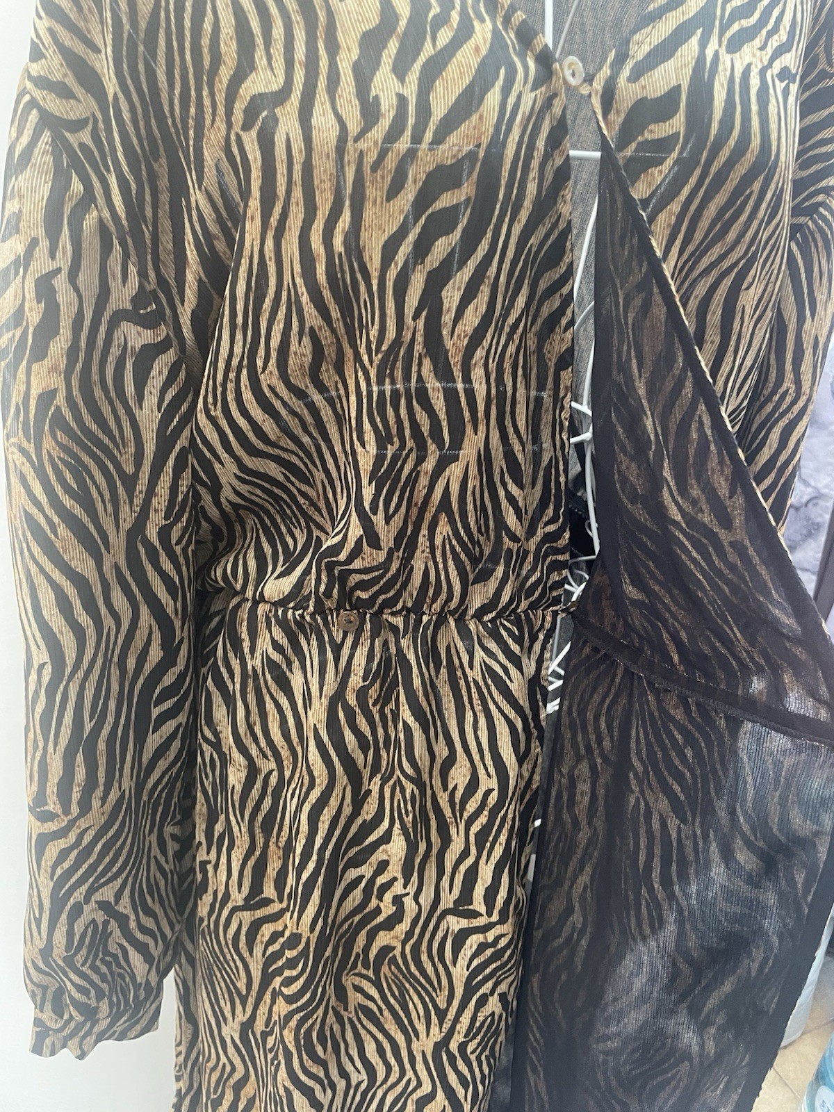 Nanushka Oasis Tiger Print Wrap Midi Dress Size S SS18 Animal BNWT Made Hungary