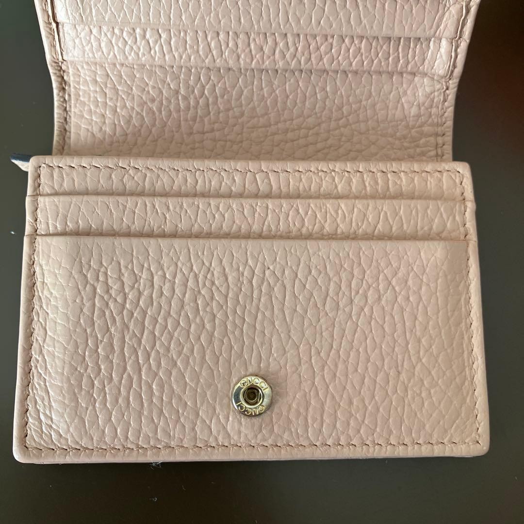 GUCCI Mini Wallet Marmont GG Logo Bi fold Pink
