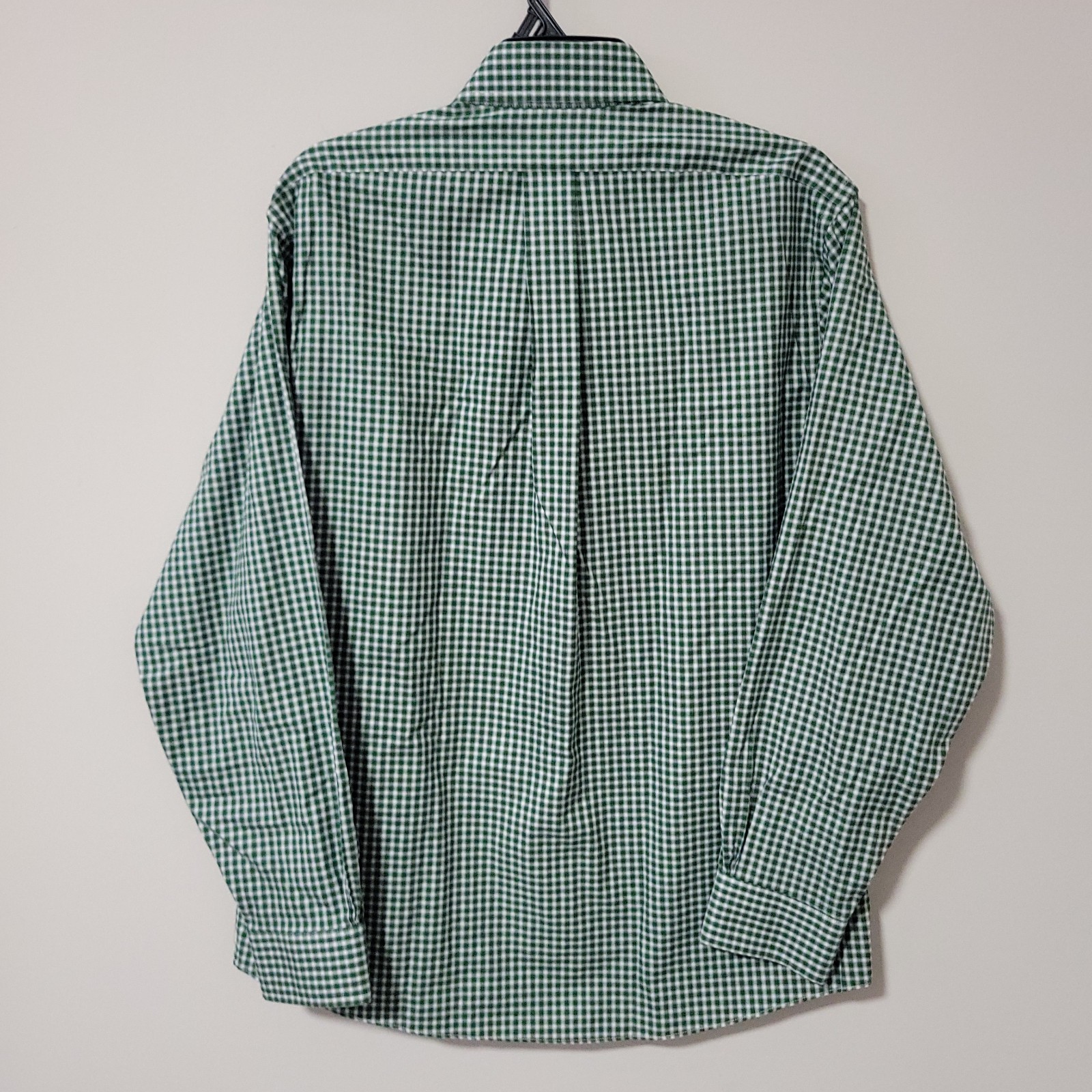 Brooks Brothers Regent Button Down Mens 16 34 Green Gingham Non Iron Stretch