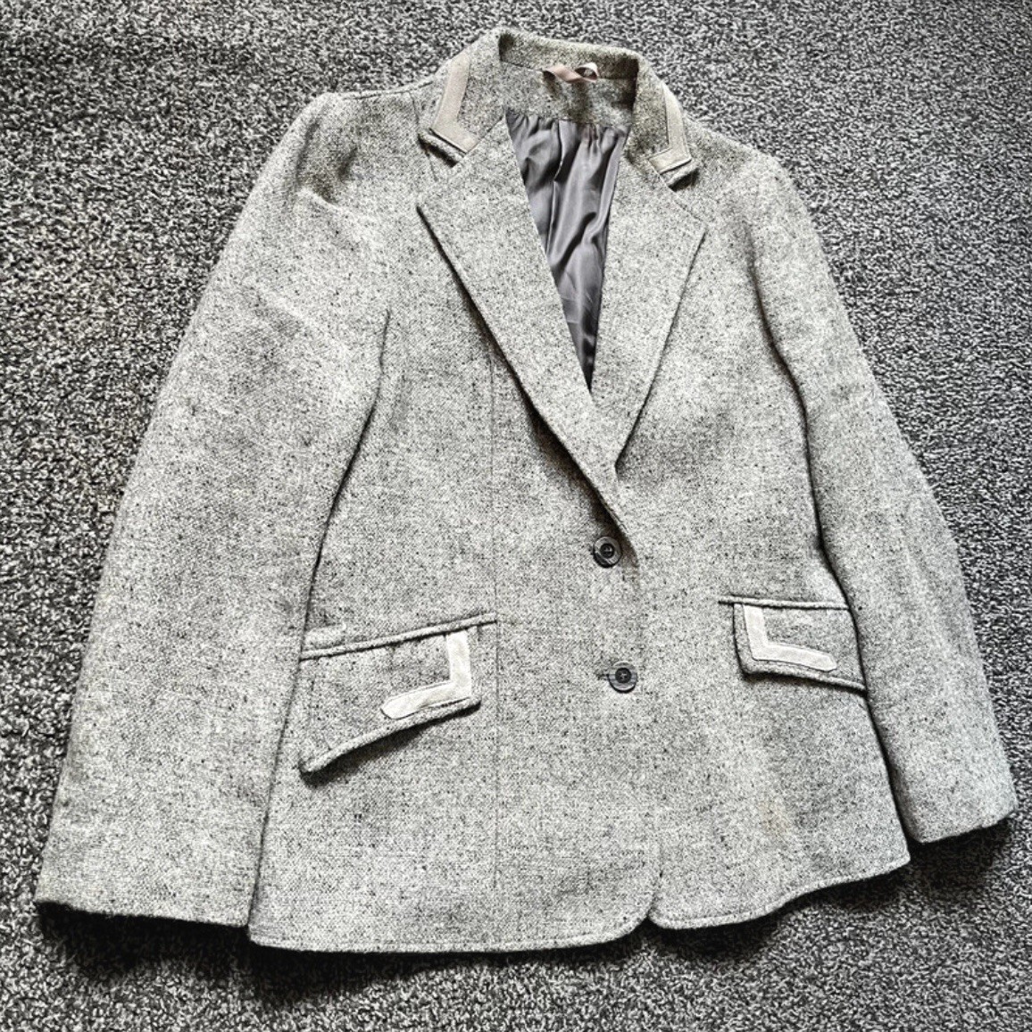 Vintage Stephen House Blazer Jacket Womens Size UK 12 Grey Wool Cashmere Blend