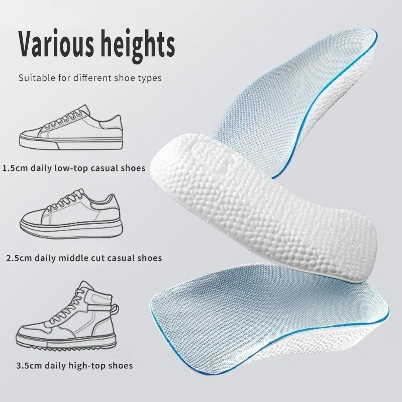 Shoe Insoles Inserts Pad Invisible Height Increase Heel Lift Taller Men Women US