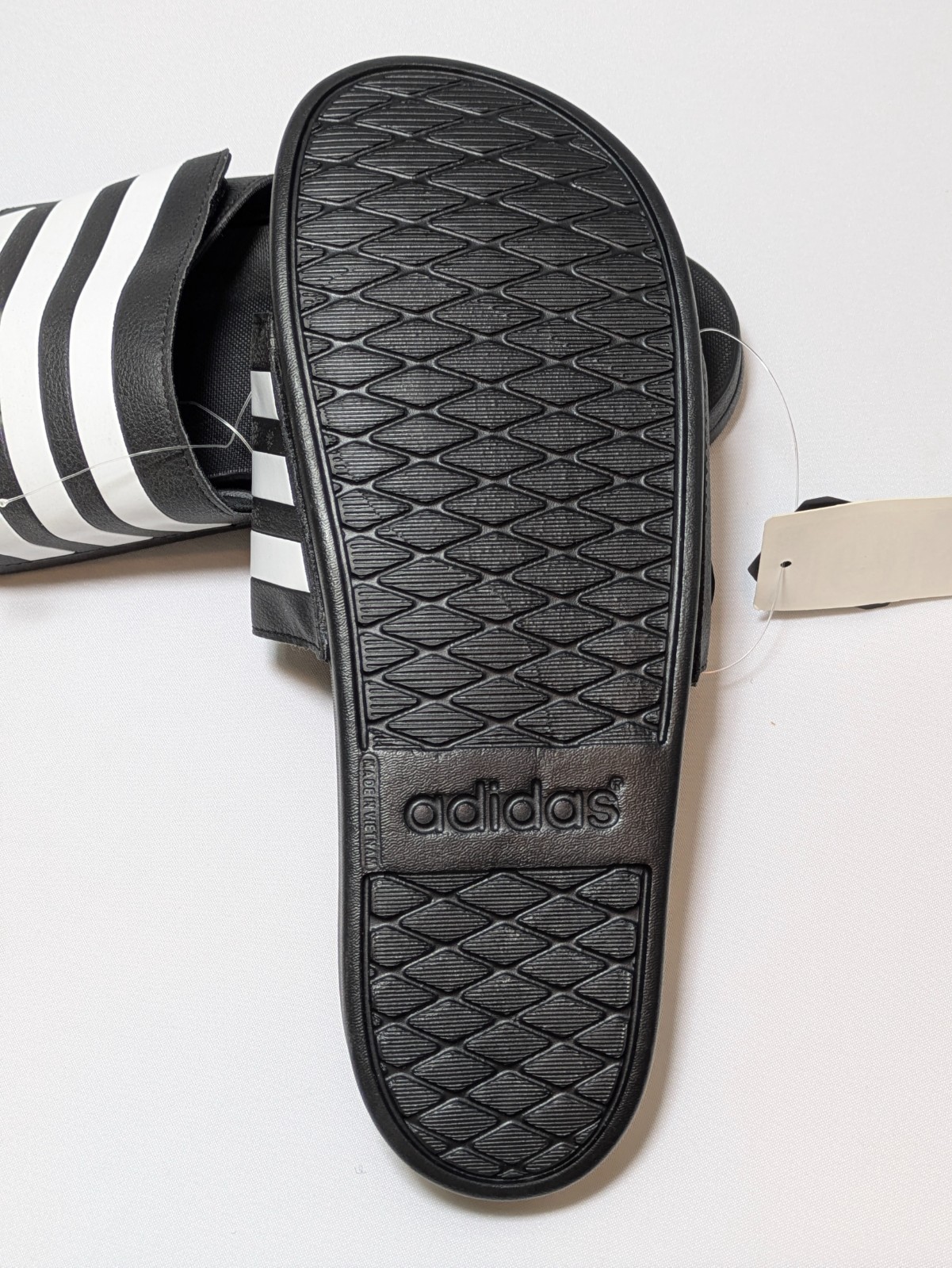 adidas Adilette Comfort ADJ Adjustable Men’s Slides Black White Striped New