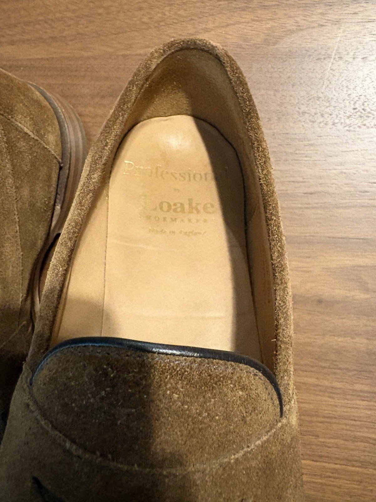 Loake Imperial Tan Suede Penny Loafer UK 8 F / US 9 Goodyear Welted Made England