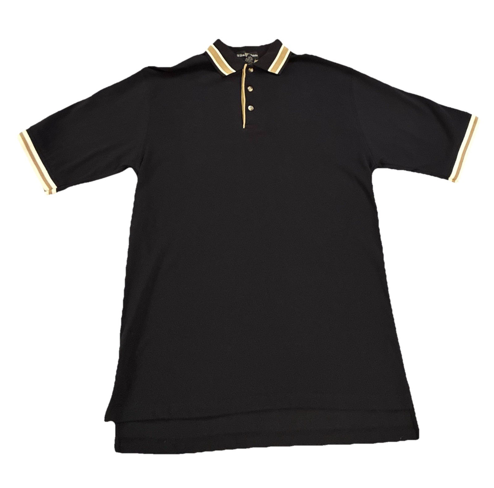 Willow Pointe Polo Shirt Men’s Large Cotton Black With Gold Accents