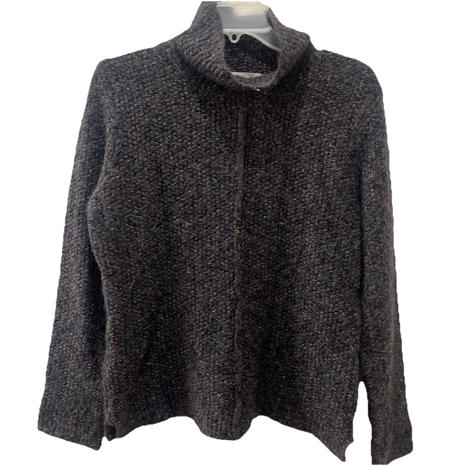 Habitat marled Wool Blend Sweater Top Sz Large EUC long sleeve side slits q3
