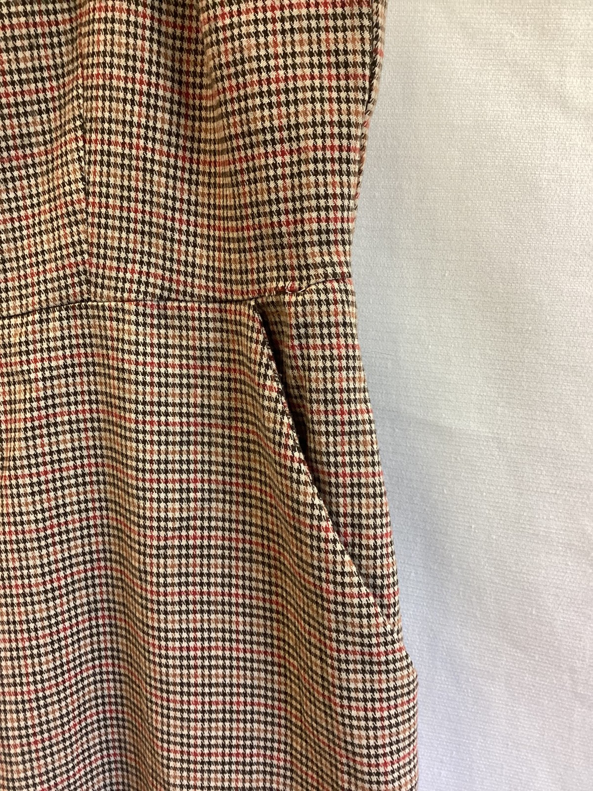Bebop Jumpsuit Womens Large Plaid Wide Leg Pockets Button Strap Zip Back
